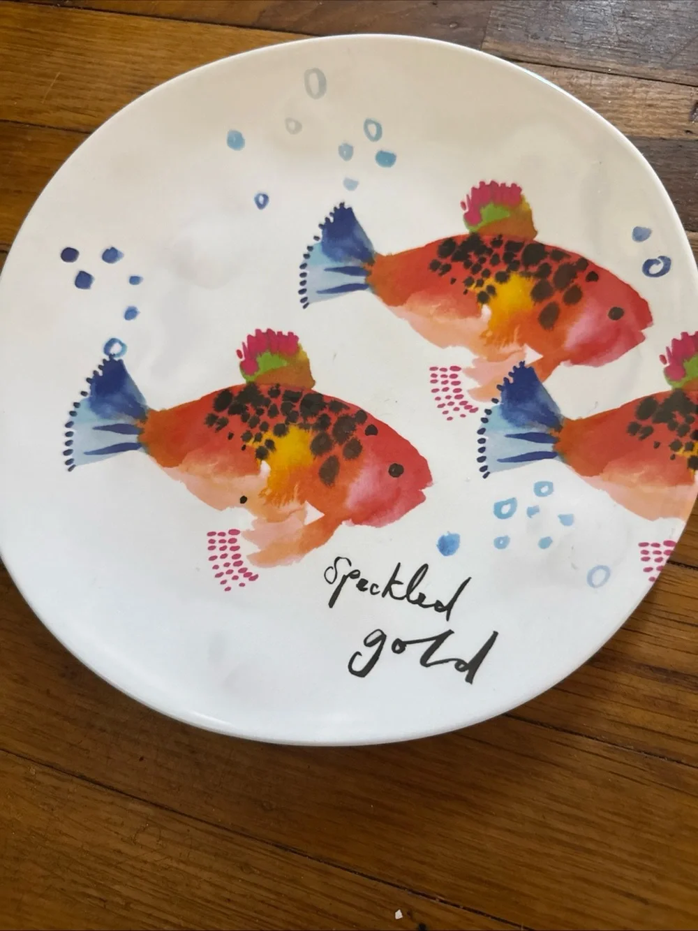 Pier 1 Multicolor Sea Life Hand-Painted Fish Salad Plates